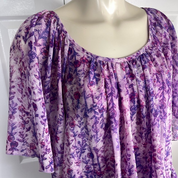 Vintage America Tops - VINTAGE AMERICA Nine West Collection Floral layered tiered blouse Pink lilac S